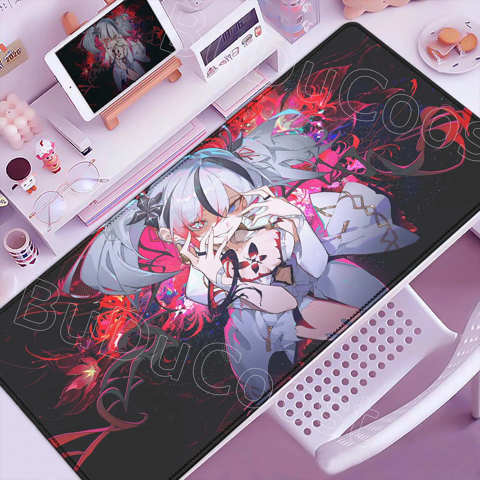 New Pretty Wallpaper Wuthering Waves Camellya Mousepad Kawaii Anime Girl Non-Slip Desk Mat Keyboard Mouse Pad Rubber Game Carpet