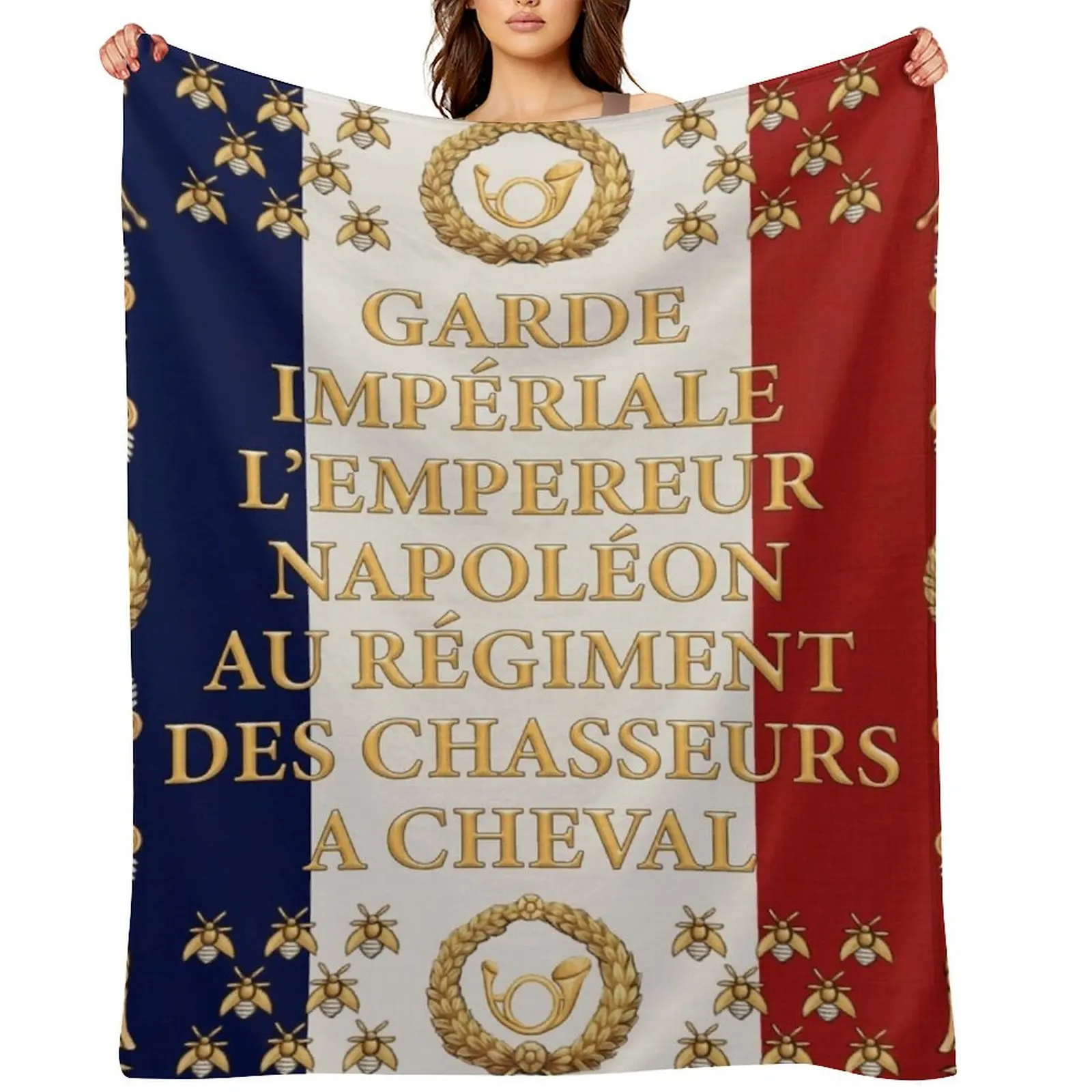 

Napoleonic French flag of the Chasseurs A cheval de la Garde Throw Blanket Quilt for babies bed plaid Blankets