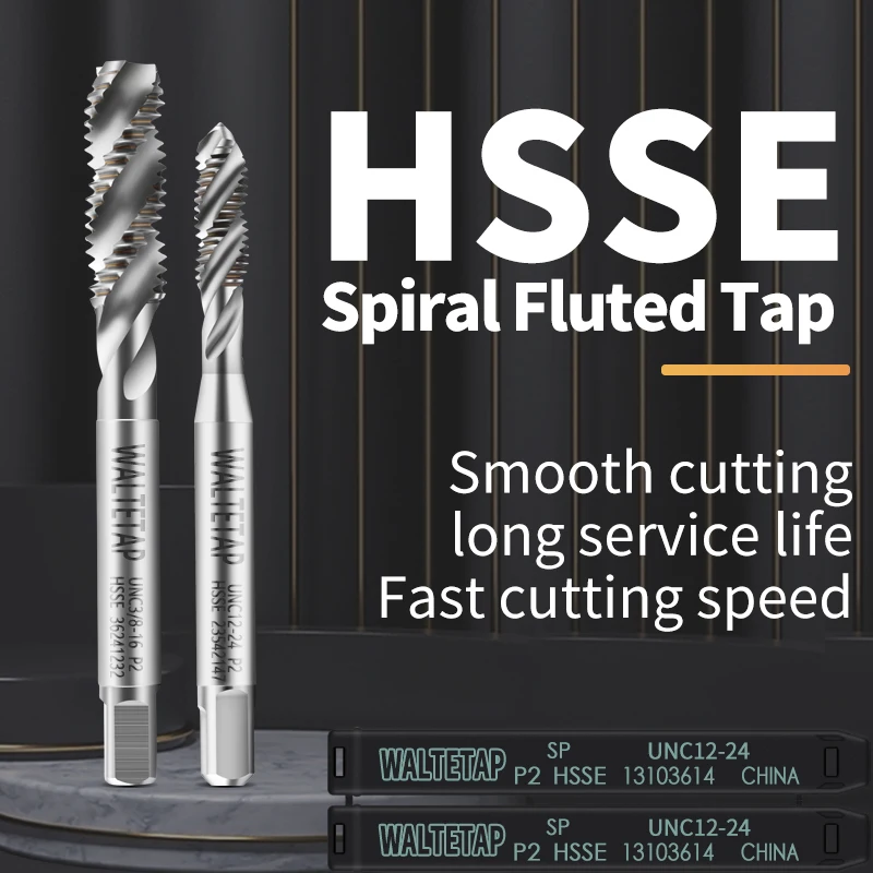 

10PCS HSSE-M35 Spiral Fluted Tap UNC 1-64 2-56 3-48 4-40 5-40 6-32 8-32 10-24 12-24 1/4 5/16 3/8 7/16 1/2 Machine Thread Taps