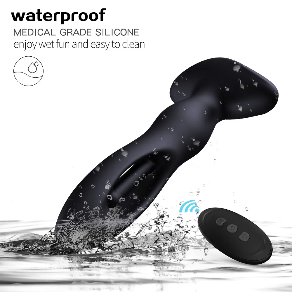 Tapa anal vibratória, massageador de próstata, plugue anal vibratório com 12 modos de batida e vibratório, brinquedos sexuais traseiros masculinos adultos