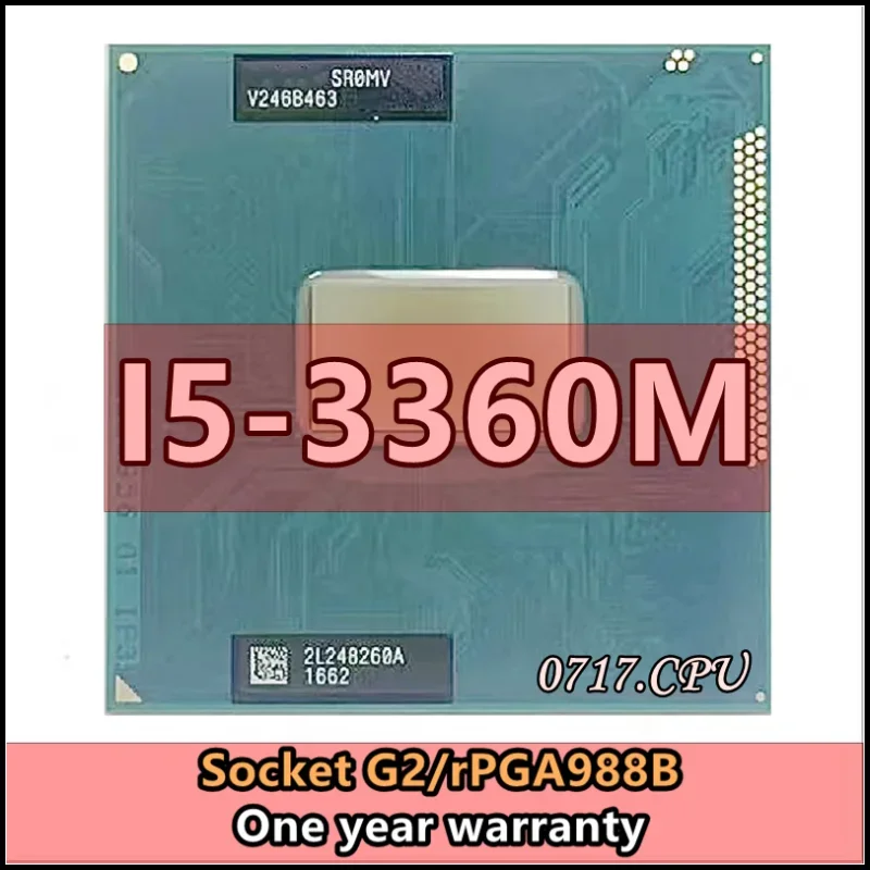 i5-3360M i5 3360M SR0MV 2.8 GHz Dual-Core Quad-Thread CPU Processor 3M 35W Socket G2 / rPGA988B