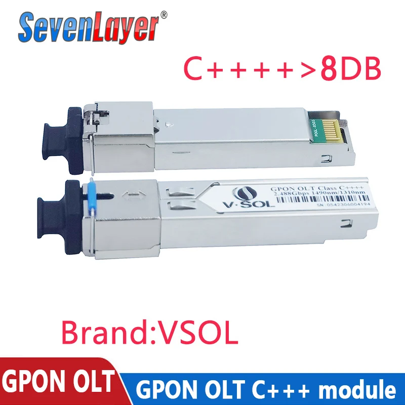 VSOL GPON OLT C+++ 20KM 7DB 8DB 9DB PON module SFP Modules SC port 1490/1310 Compatible With ZTE fiberhome huawei