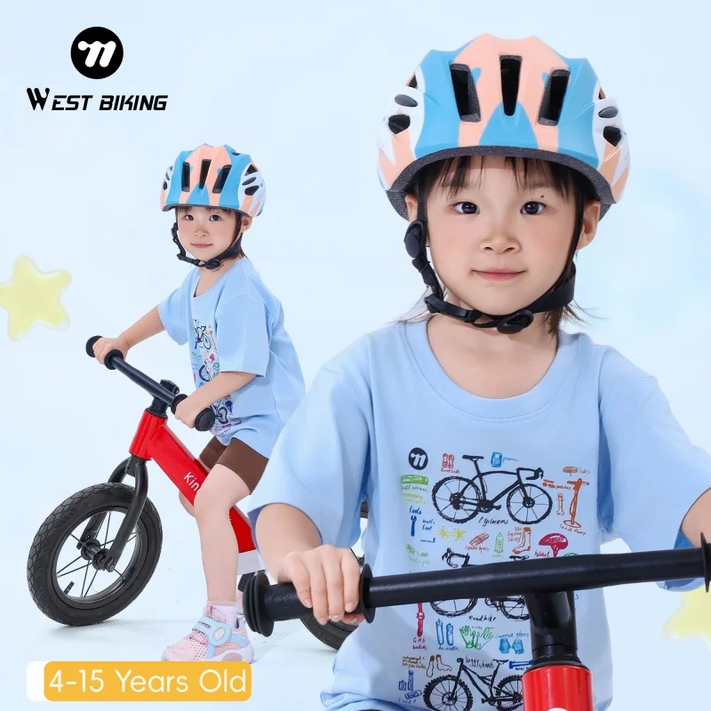 

Детский велосипедный шлем WEST BIKING, цельный формовочный спортивный защитный шлем, регулируемая защитная кепка для катания на коньках, велосипедный шлем