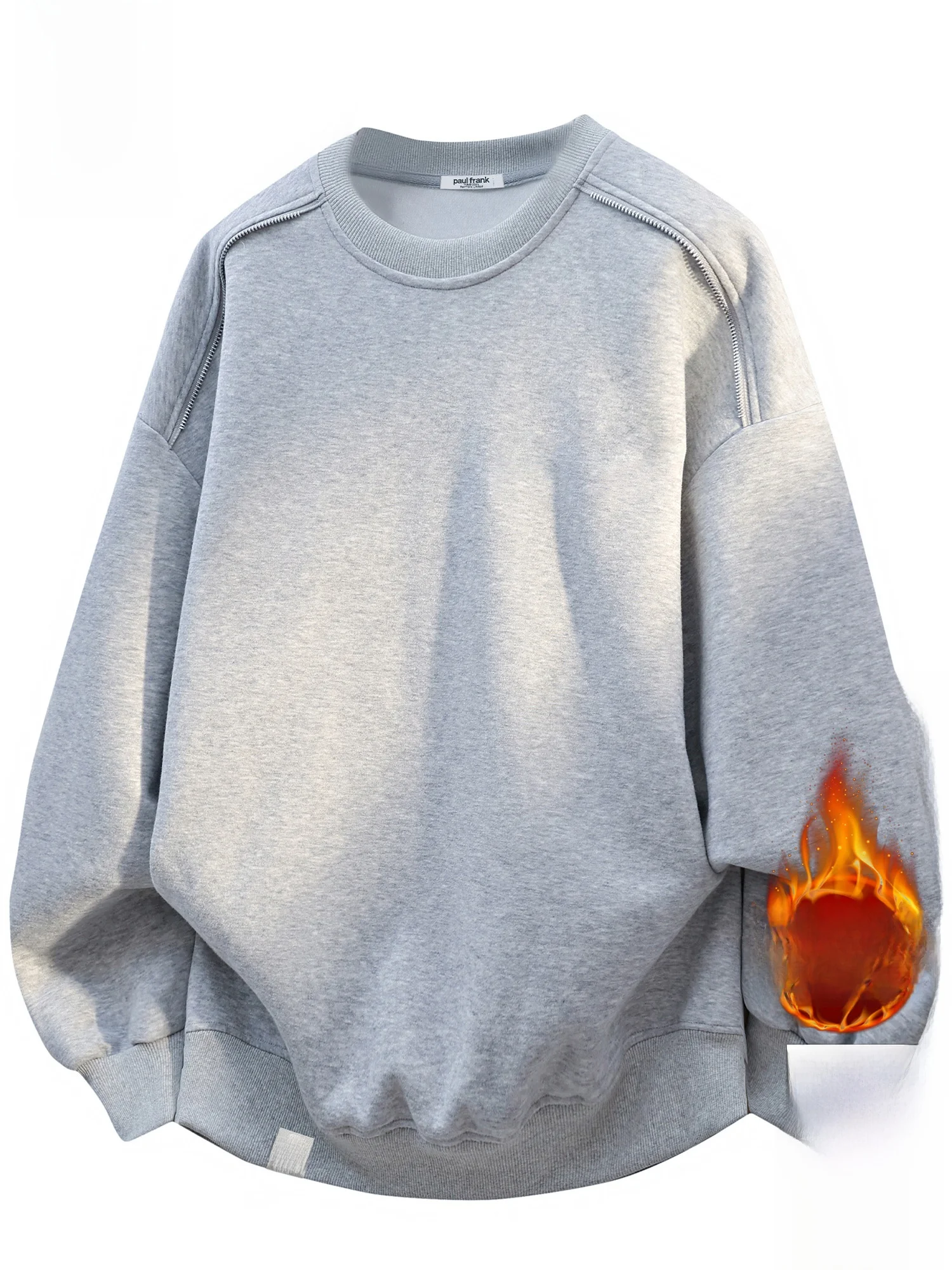 

Мужская зимняя утепленная толстовка Paul Frank с длинными рукавами, свободного кроя, на флисовой подкладке, повседневная, с круглым вырезом и молнией