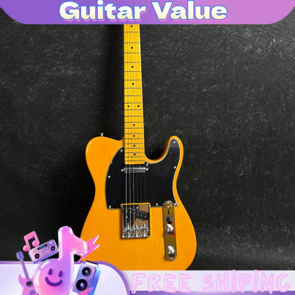 Best-Selling Orange Special Offer Solid Body Single Cutaway Electric Guitar  Poplar Body  Retro Strong Penetration T