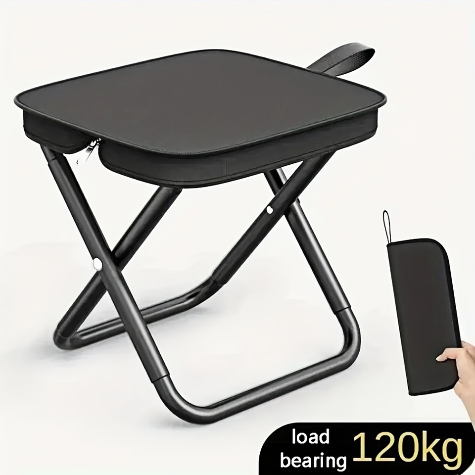  Portable Folding Camping Chair Lightweight Fishing Stool Outdoor Picnic Travel Handbag Mini Seat Beach Hiking Compact Rest Tool 