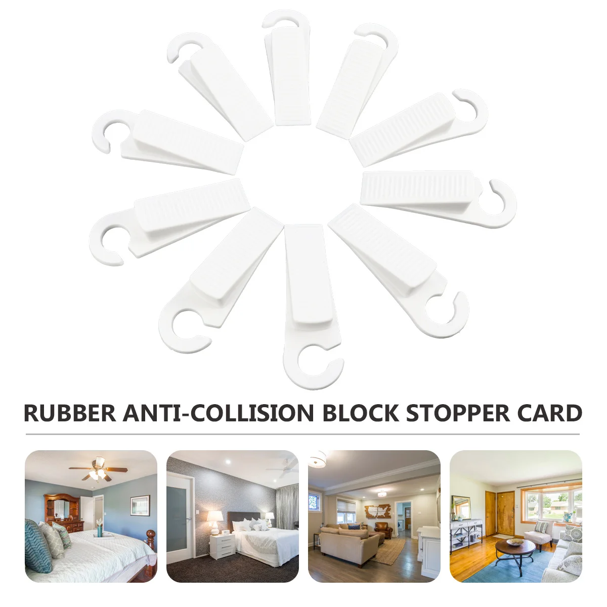 

10pcs Wedge For Home Floor Safe Tpr Material Wear Resistant Door Stopper Baby Safety Protection Prevent Finger Injury Door Stops