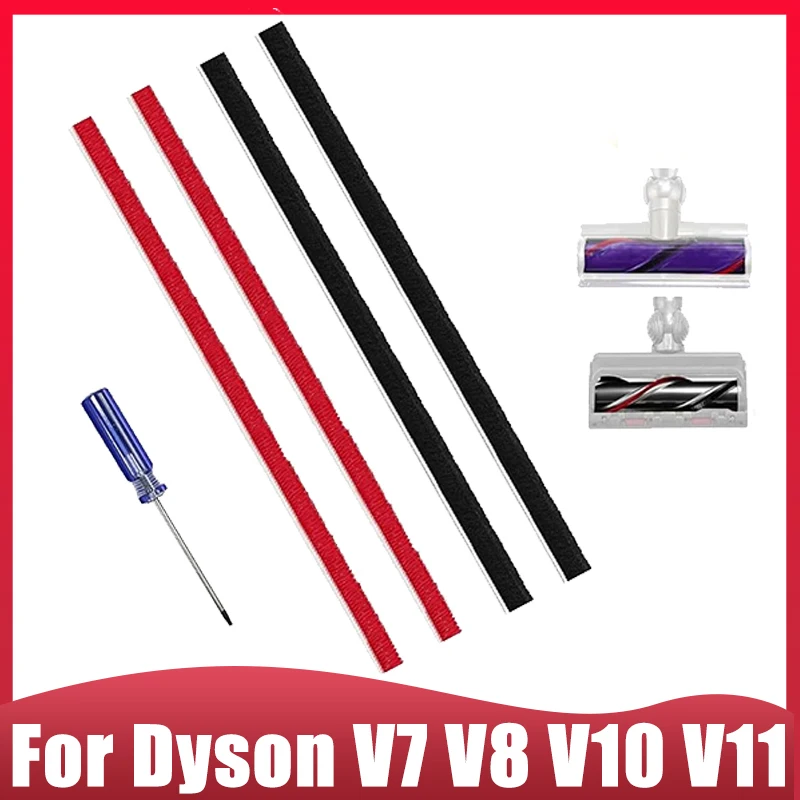 Para Dyson V7 V8 V10 V11 tiras de cepillo rodante para aspiradora, piezas de repuesto de tira de felpa suave, doble control antes de comprar