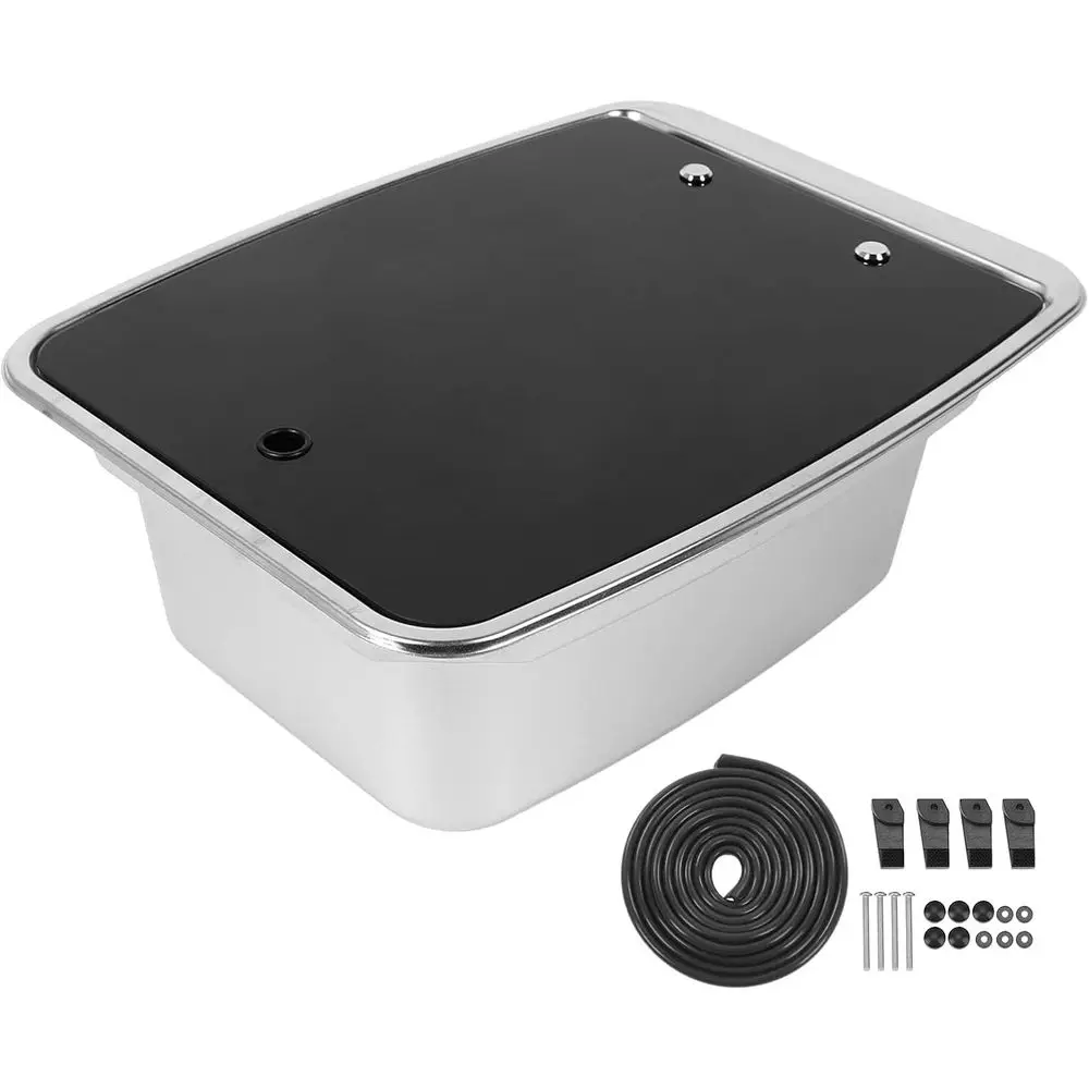 RV Hand Wash Basin Stainless Steel Caravan Sink 27.5L Capacity Kitchen Boat, gg04pu1z9t