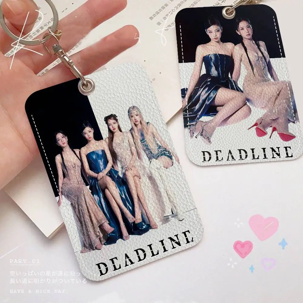 

Черный брелок для ключей K-pop группы P-Pinks с держателем для карт, защитный чехол для проездного, карты питания, ID-карты и банковской карты для безопасности