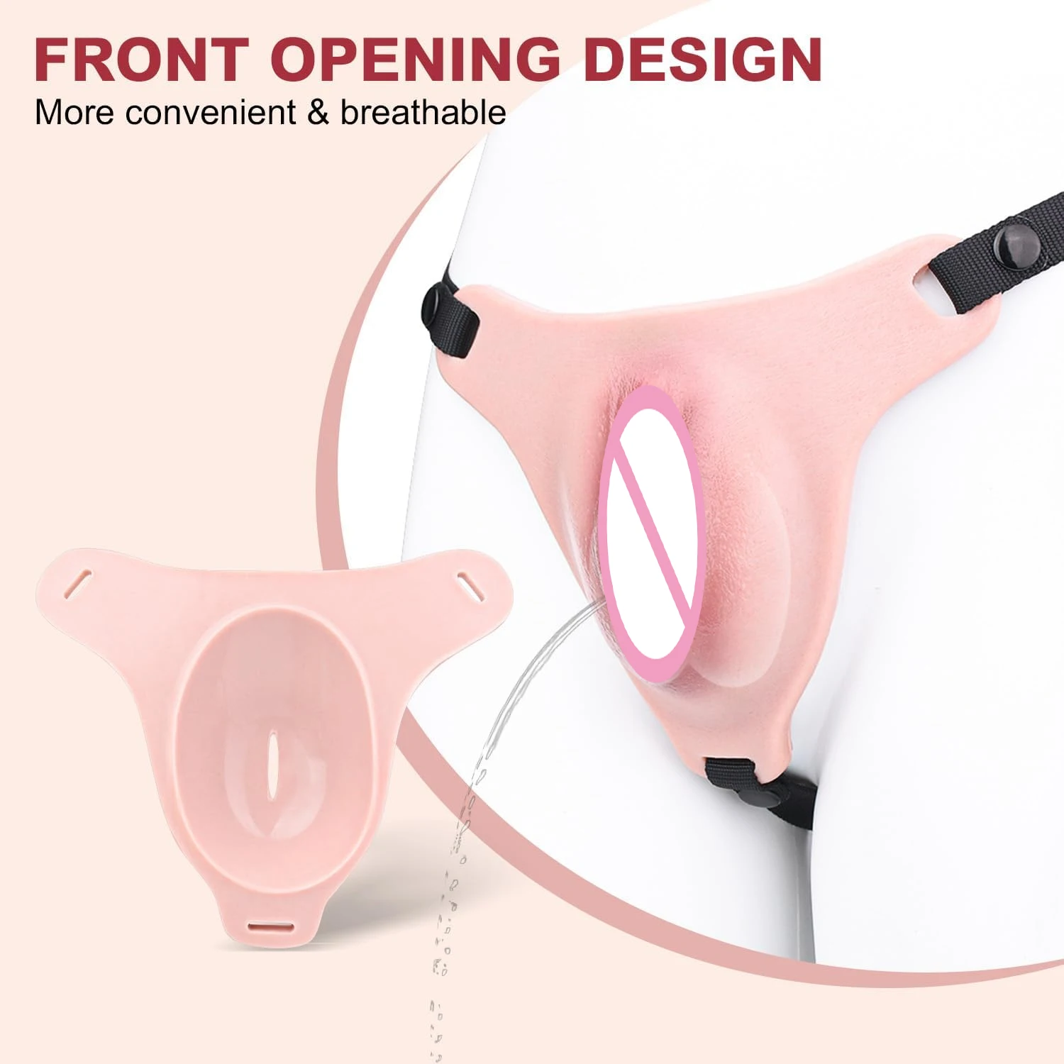 FAAK Strapon Silicone Vagina Clitoris Pads Mens Hiding Gaff Panties for Crossdresser Cosplay Thongs with Urination Channel view 6