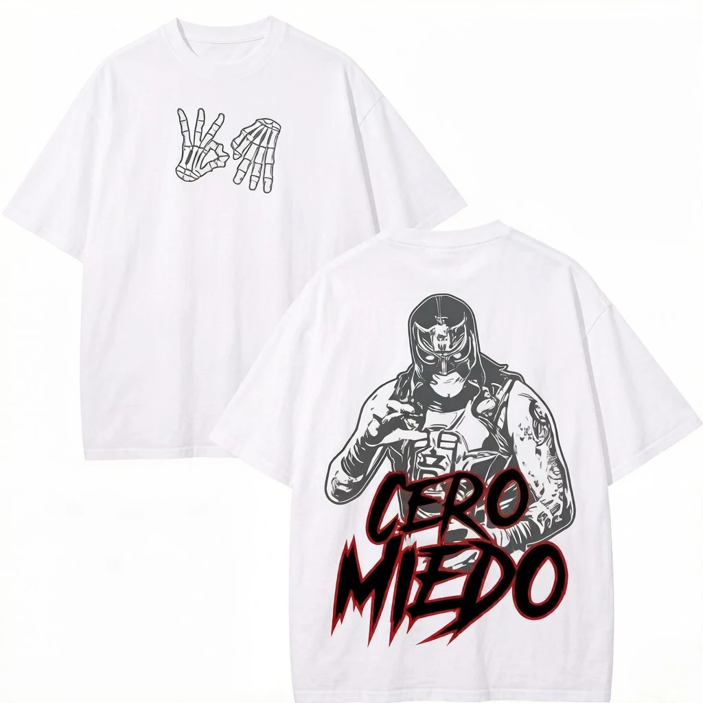 Penta El Zero Miedo Merch Tracklist Cotton Tee Summer Women Men Fashion HipHop Vintage Wash Short Sleeve T-Shirts