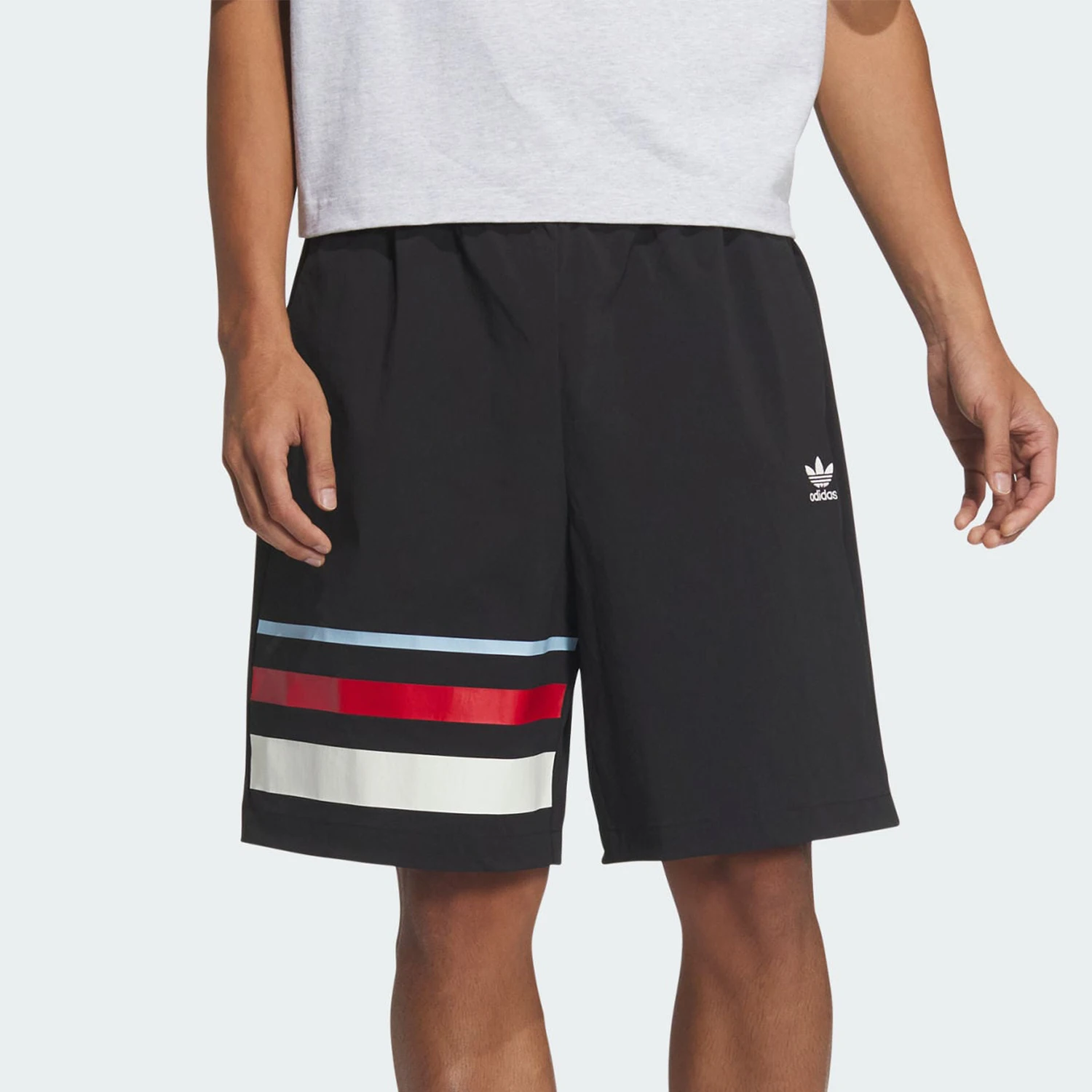 

Adidas genuine genuine Men's Straight-leg Breathable Loose Striped Shorts JM7273