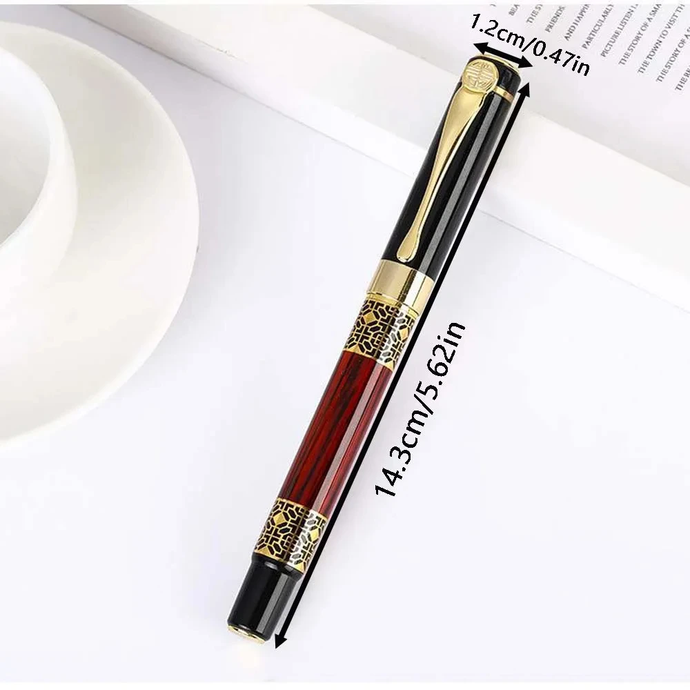 قلم حبر من الخشب الحبوب مناسب لمكتب هدايا الخط للطلاب (مع 50 كيس حبر أزرق/أسود)