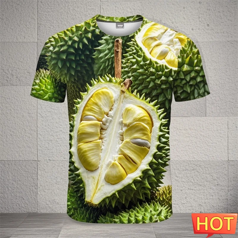 Summer 3D Printing Thailand Durian Fruit T Shirt Tropical Durian Fruit Graphic Short Sleeves Kid Funny Tee Shirts Tops Clothing