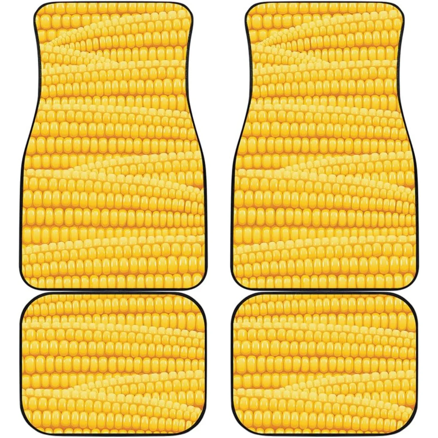 Vehicle Floor Mats, Featuring A Corn Design, Protection For Front And Rear, Interior Decoration For Cars, Easy To Clean, Suitabl