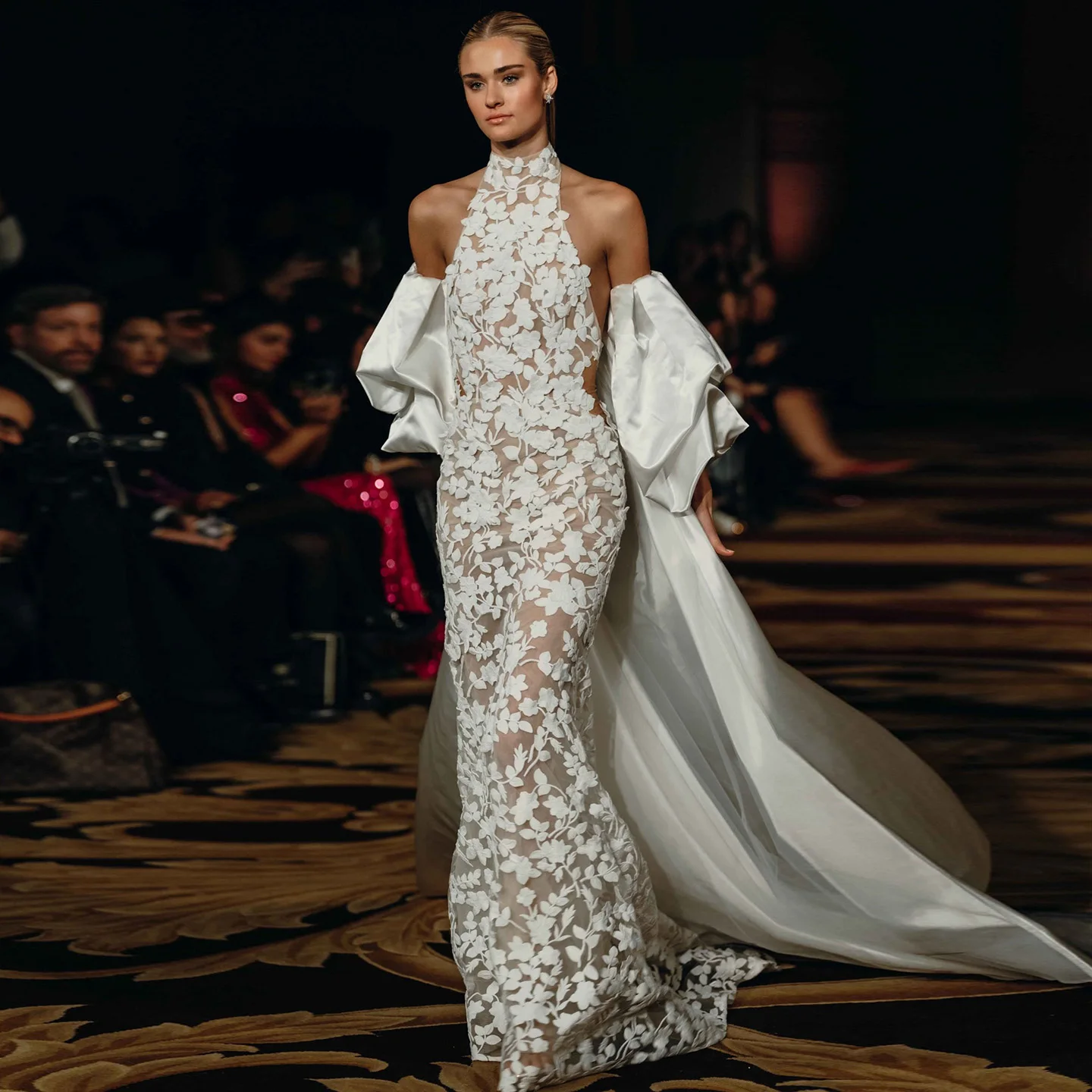 Sharon Said Sexy Halter Neck Wedding Dress Modern Mermaid Lace Applique Backless Vestido De Noiva Sereia SW141 Customized