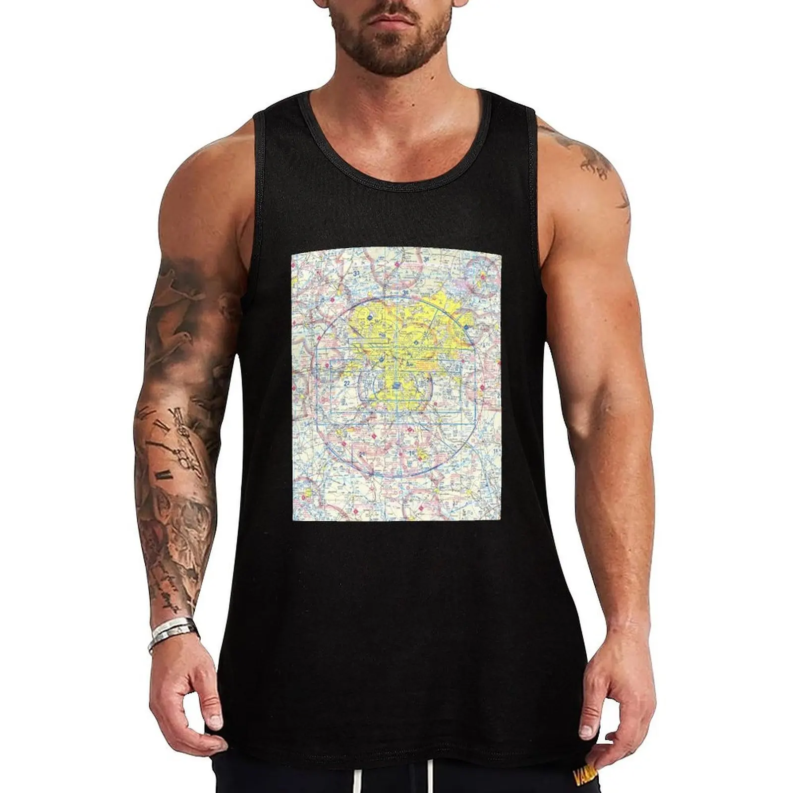 Camiseta Regata Leve de Algodão com Design de Gráfico Aeronáutico de Atlanta ATL para Pilotos - Camiseta Básica Casual