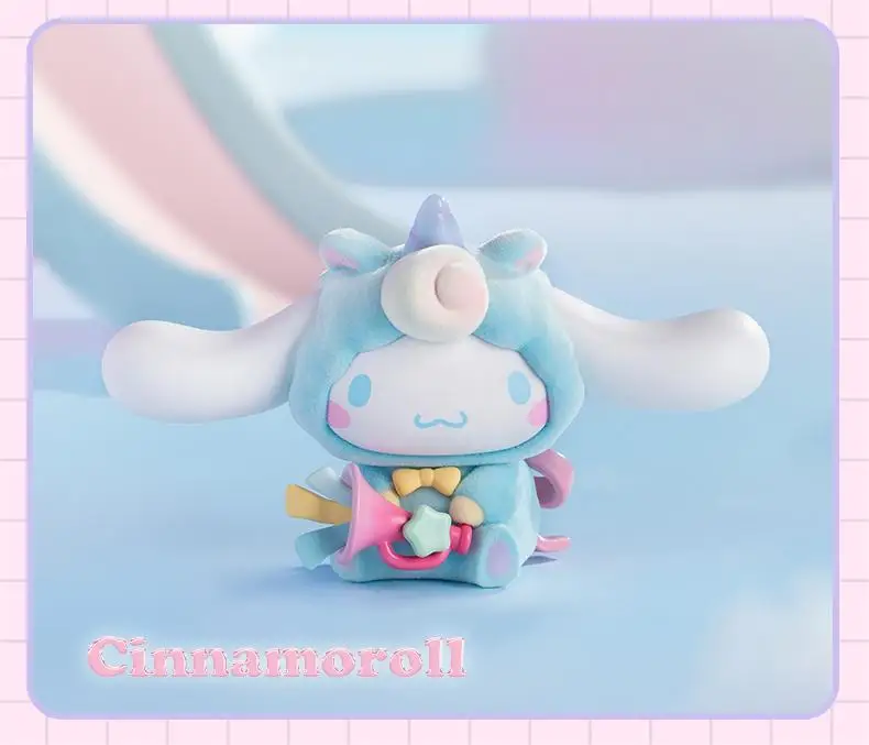 MINISO-Genuine Sanrio Personagens Fantasia Paradise Series Caixa cega, My Melody Kuromi Ornamento de mesa, brinquedo infantil, presente de aniversário