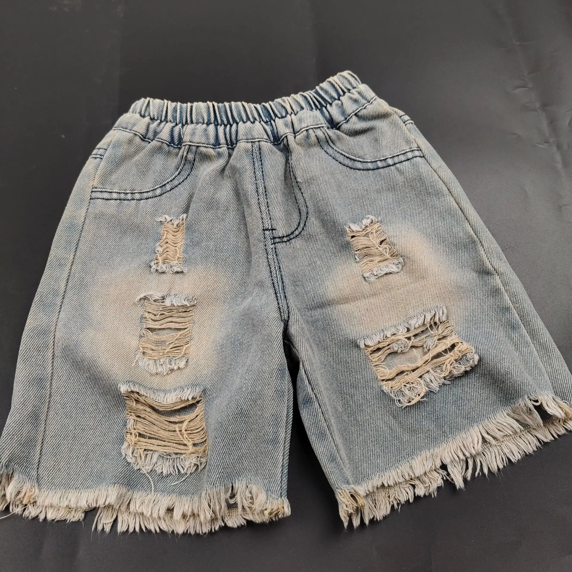 Kids Boys Beach Shorts Jeans Children Ripped Hole Pants Denim Clothing Toddler Baby Boy Casual Trousers 2-8 Years