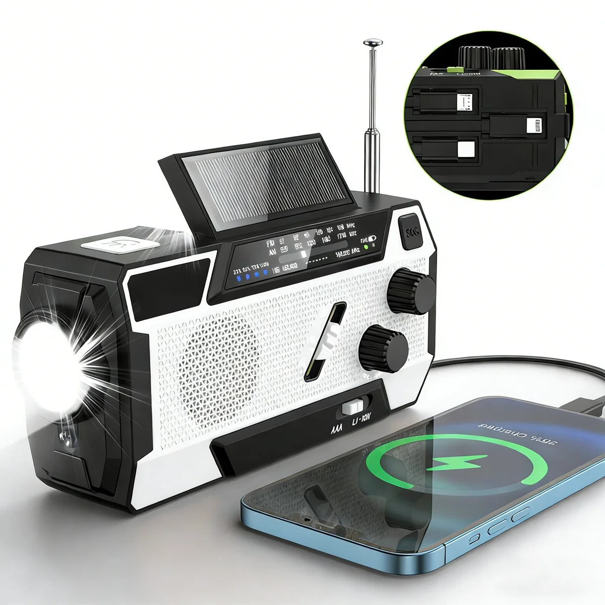 Portable Emergency Radio for Survival Self-Powered Solar Hand Crank Weather Radio with Phone Charger AM/FM/NOAA Radio