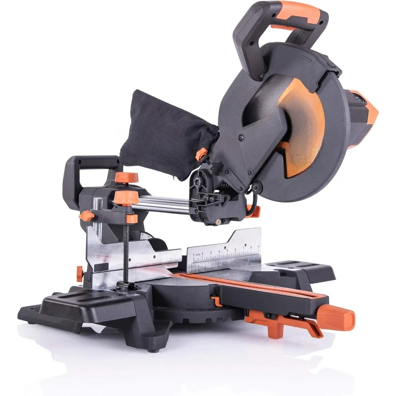 10-Inch Sliding Miter Saw Plus Multi-Material Multi-Purpose Cutting Cuts Metal, Plastic, Wood & More 0˚ - 45˚ Bevel & 50˚