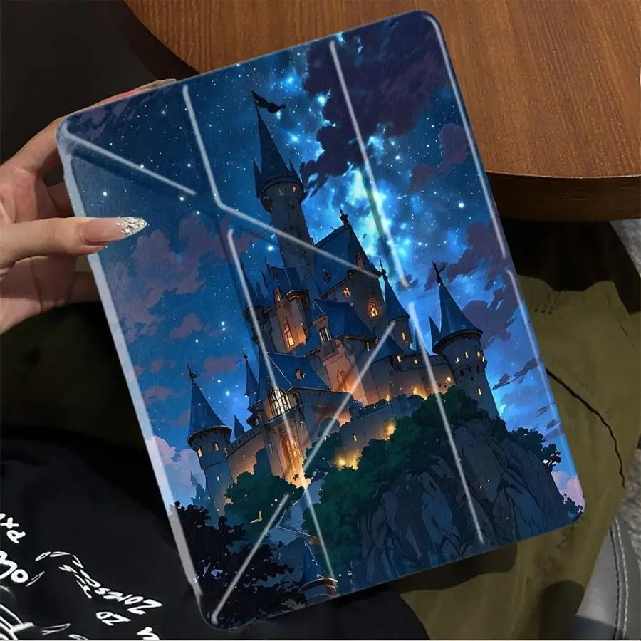 

Чехол для планшета Cartoon Castle для iPad Pro 11-го, 10-го, 9-го, 8-го, 7-го поколений, 12.9 дюймов, Mini 6, 7, Pro 2025, Air 4, 5, M3, M2, 1, 2, M4, 11 дюймов с держателем
