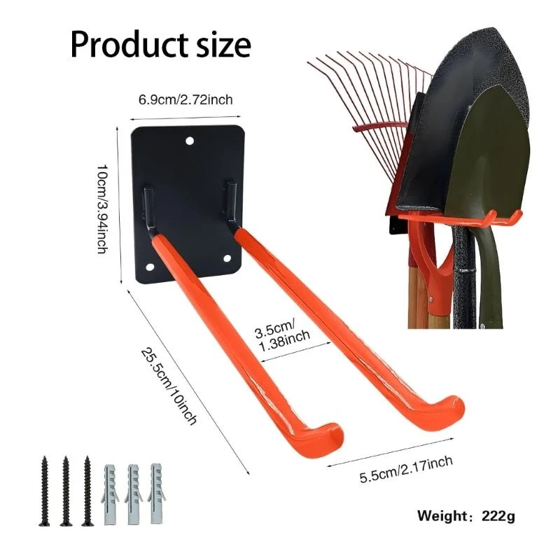 

2PCS Double Hook Utility Wall Hangers Heavy Duty Iron Garage Hanger