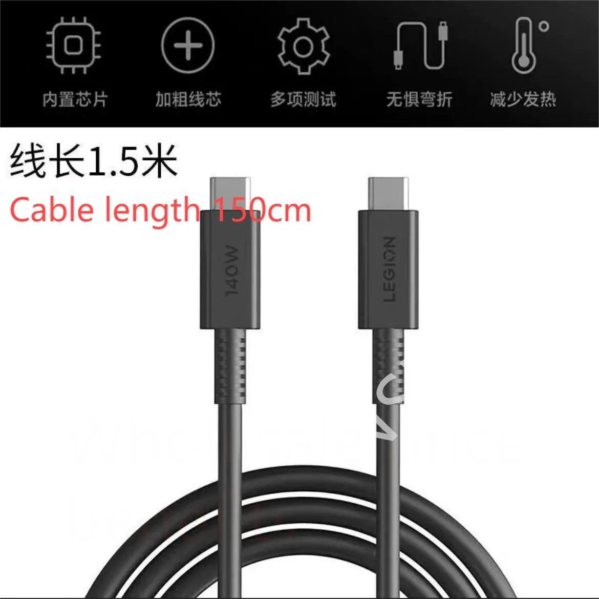 Original LA140 LA135 LA170 For Lenovo 135W 140W 170W USB-C GaN Adapter C140 PD 3.1 Fast Charging Charger with cable 150cm