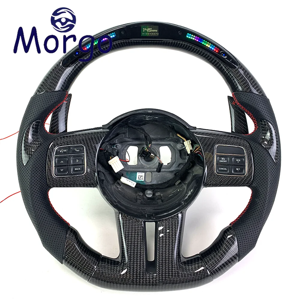Interior Accessories Custom Carbon Fiber Cars Steering Wheel for Chrysler SRT-8 Grand Cherokee Trackhawk Racing Style Design