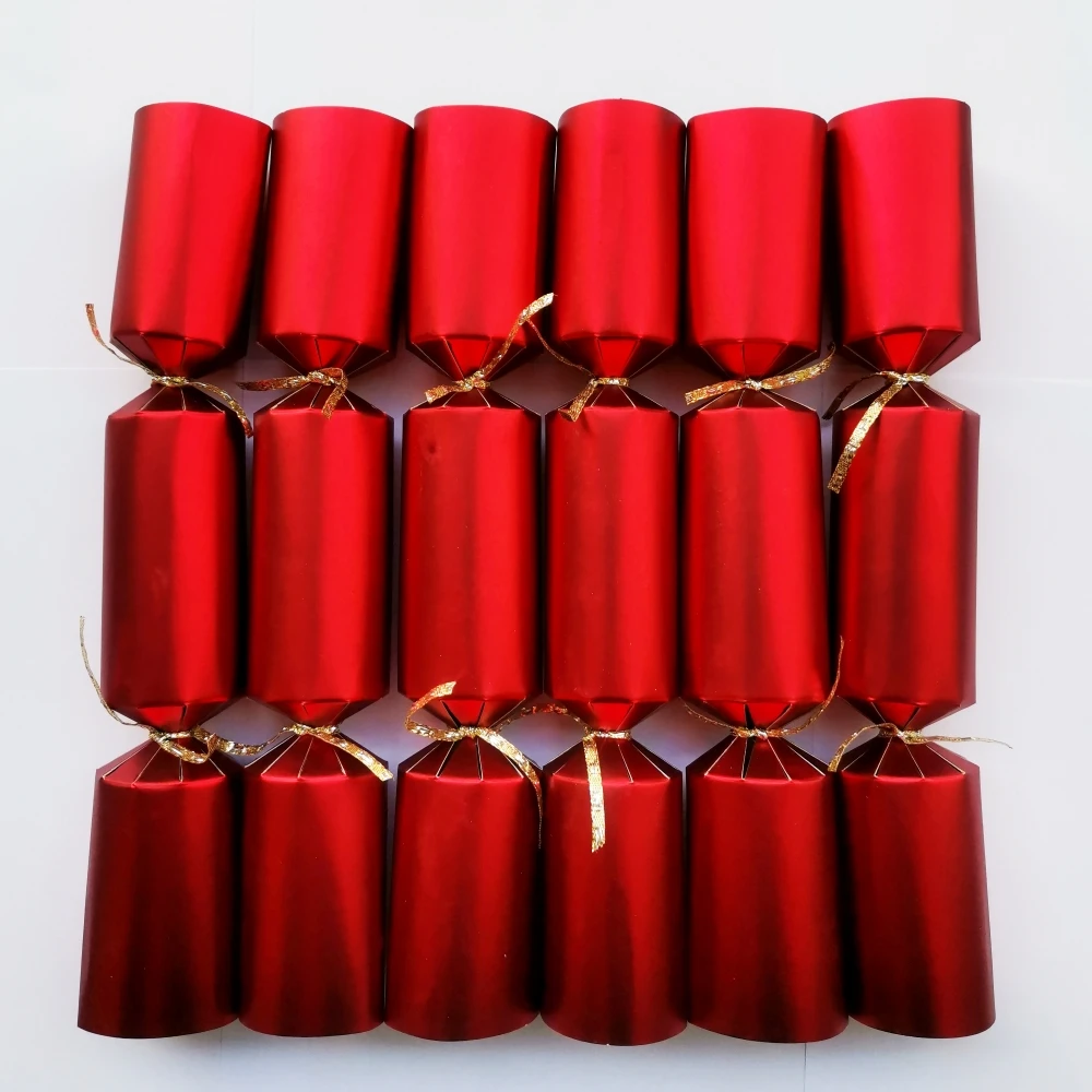 Christmas Cracker set of 6pcs 9 inch snowflake, Christmas crackers with prizes for adults, Santa Claus Father Christmas