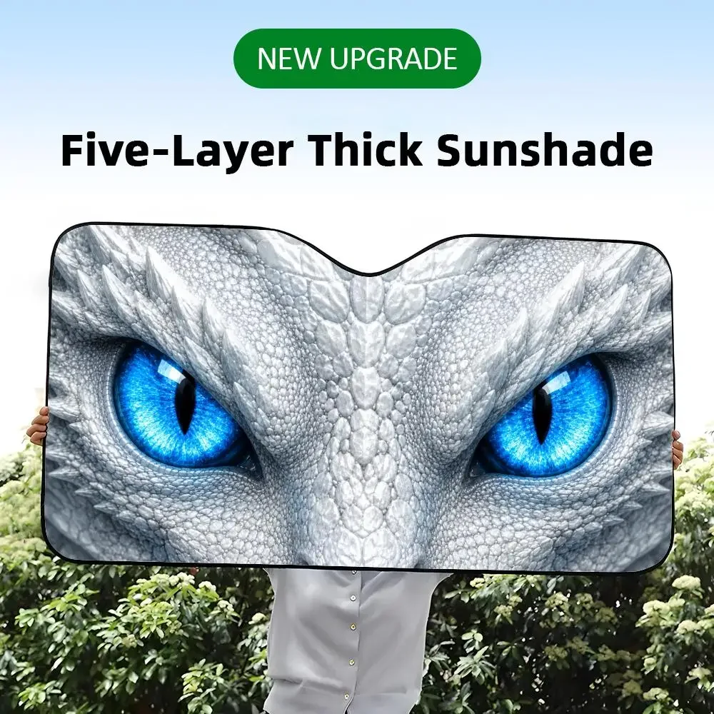 Niedliche Augen-Designs Sonnenschutz aus Aluminiumfolie für Windschutzscheiben mit reflektierendem UV-Schutz, Wärmeisolierung, faltbar, universelle Passform – Detail 10