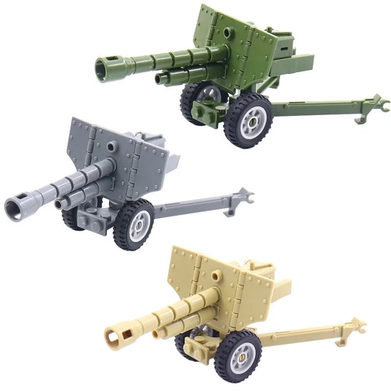 WW2 Military Weapon Mini Action Figures Gun-howitzer Accessories Pack Army Soldier Parts MOC Model Building Blocks Bricks Toys