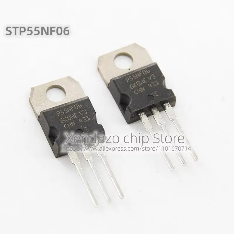 10pcs/lot STP55NF06 P55NF06 55NF06 TO-220 package 60V/50A Field effect transistor