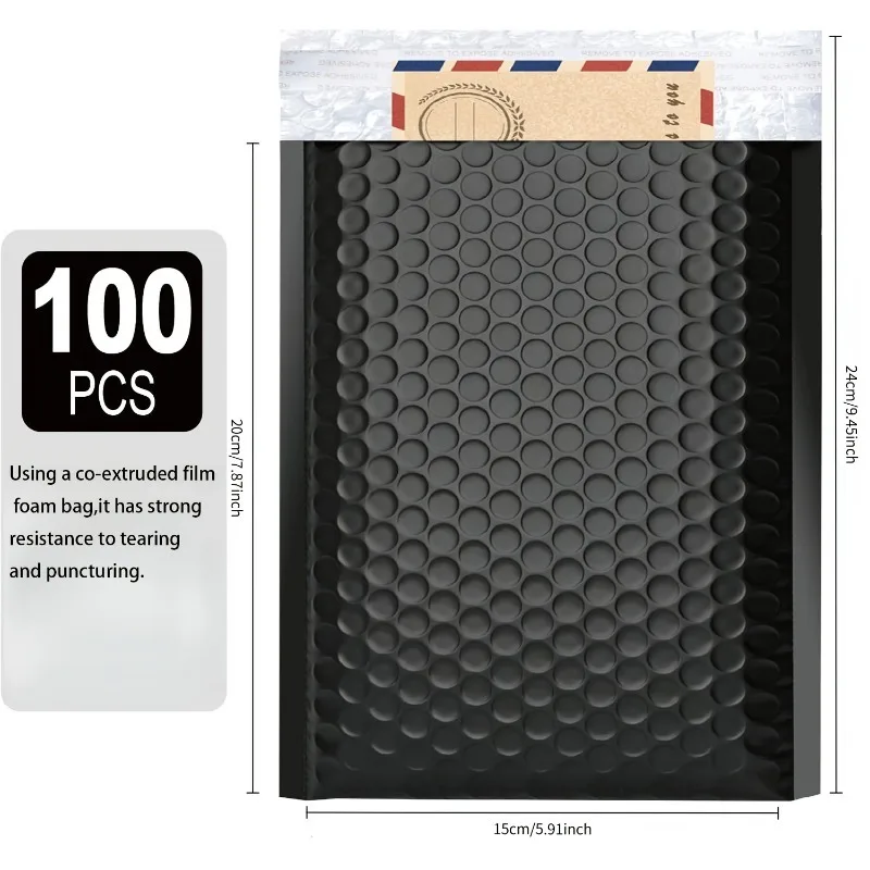 100pcs Bubble Envelopes Self-Sealing Padded Mailing Envelopes Cushioned Shipping Bag for Packaging Mailing and Shipping Supplies