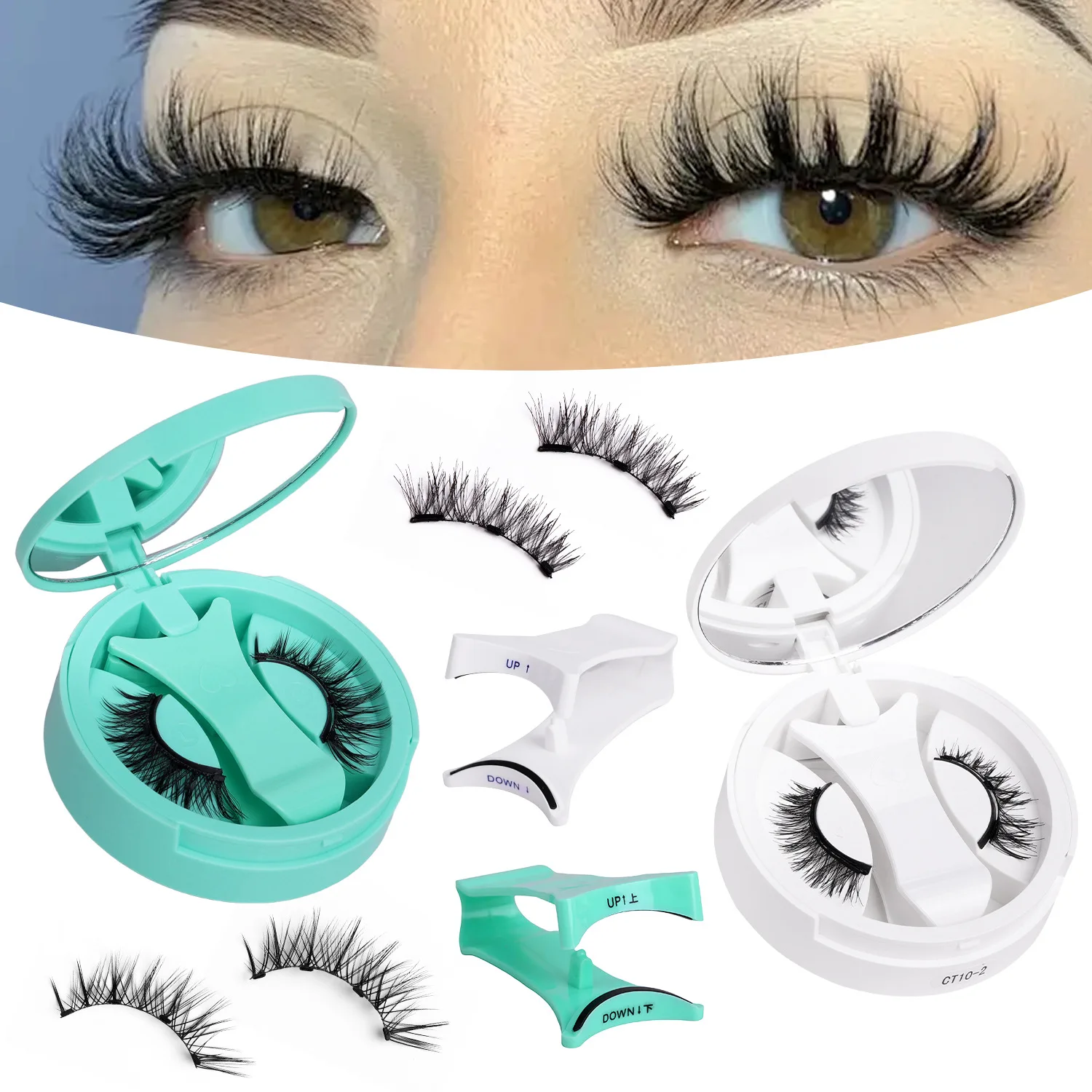 1 Pair Magnetic Eyelashes and Magnetic Tweezers Set Fluffy Faux Mink Lashes Reusable 3D Natural False Eyelashes Handmade Makeup