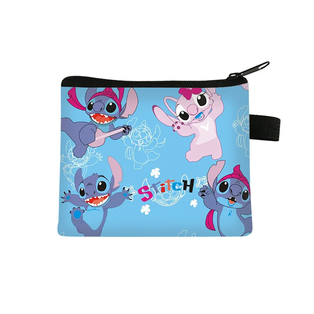 Disney Girl Cartoon Coin Purse Lilo & Stitch Cute Printing Women Wallet Organizer Lipstick Key Storage Bag Children Clutch Bag