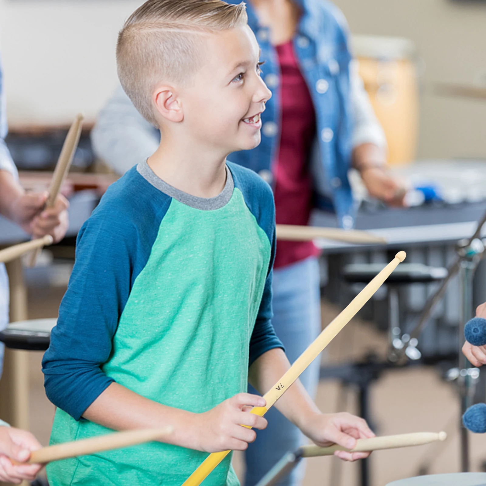 

5Pairs Maple Drum Sticks Wood Durable Anti-Slip Grip for Percussion Instrument Accessories Performance Mallets