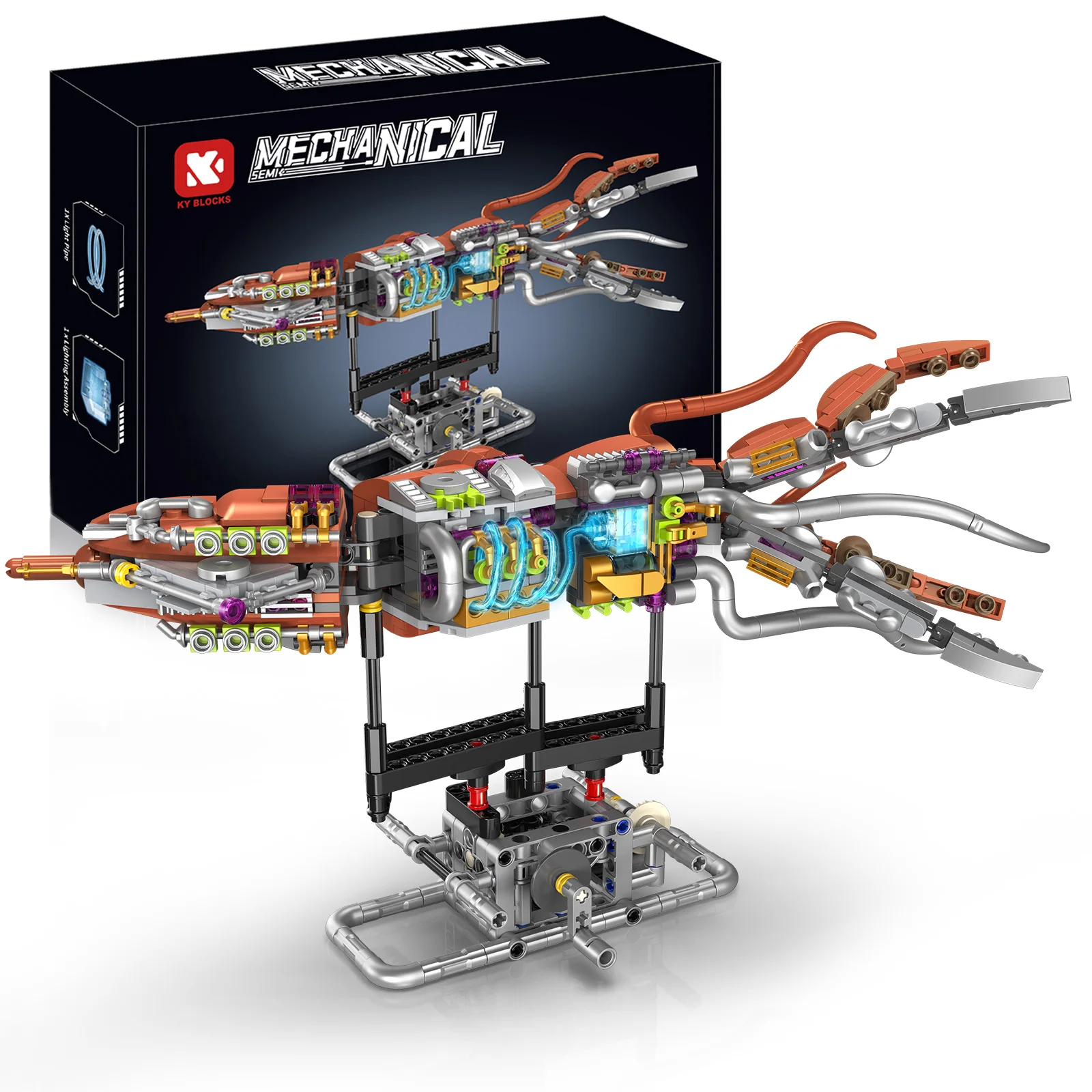 الحيوانات البحرية الميكانيكية اللبنات مجموعة الحبار المفاصل المنقولة الجذعية لعبة تعليمية للأطفال الكبار تجميع الحلي الهدايا #6