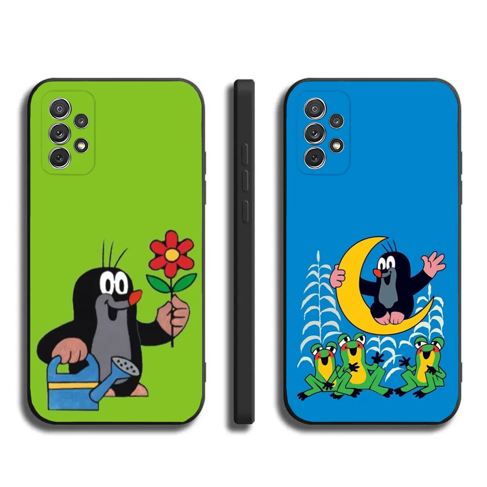 Cartoon L-Littles Mole Phone Case Phone Case for Samsung Galaxy A13,A21s,A22,A31,A32,A52,A53,A71,A80,A91, Soft Black Cover