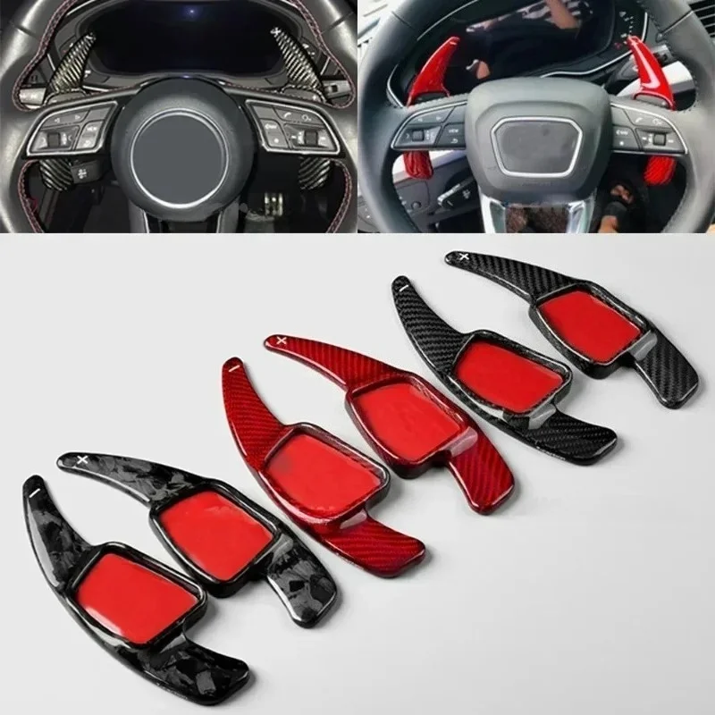 

For Audi T-carbon Carbon Fiber Steering Wheel Shift Paddle Extension A3 RS3 A4 B9 S4 A5 RS6 R8 A7 Q3 A8 Q5 S5 Q7 S6 TT S7 TTS S8
