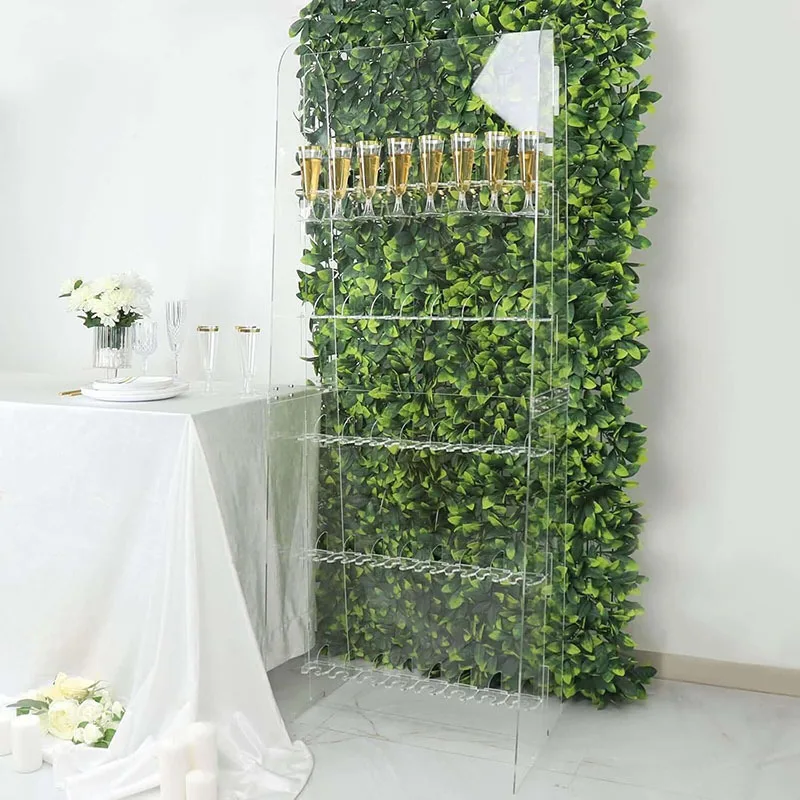 

Acrylic Storage Shelf Champagne Wine Drinks Wall Stand Holder Drink Cup Sparkling Wine Display Rack For Wedding Celebration 2PCS