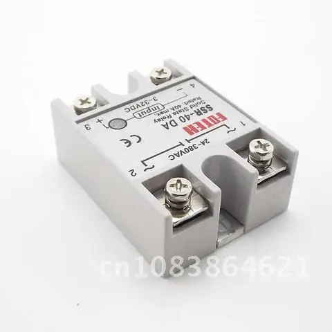 

40A SSR-40DA Solid State Relay Module DC 4V-32V Input DC 24V- 380V AC Output Power Supply Relays for led