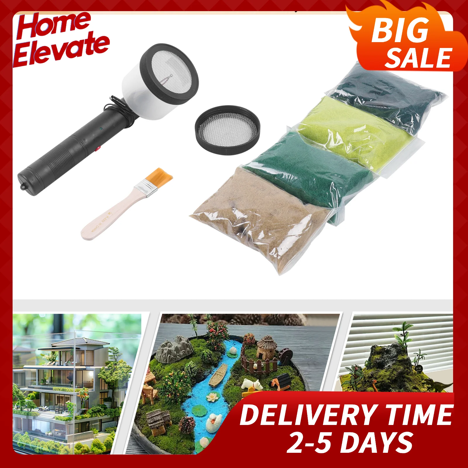 Portable Electrostatic Flocking Machine, DC3000V High-Efficiency Grass Applicator with Steel Mesh & ABS Housing