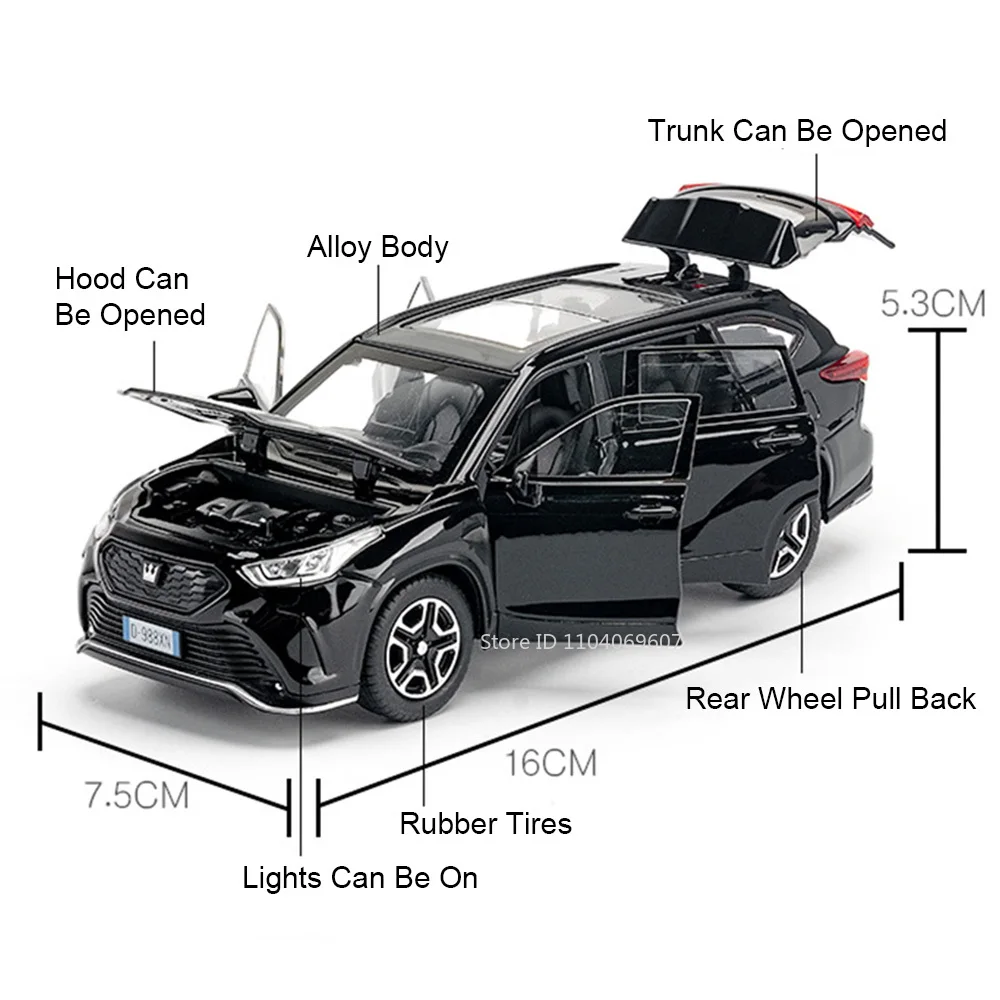 1:32 escala tundra modelo de brinquedo em miniatura carros captador liga diecast coroa carro brinquedos som luz portas abertas puxar para trás para crianças presentes