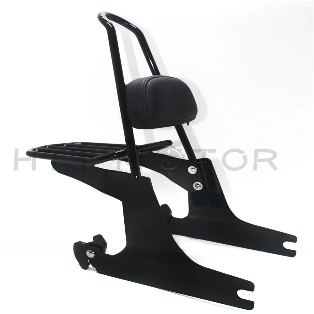 

Aftermarket Motorcycle Black Sissy Bar Backrest Luggage Rack Detachable For Harley Davidson Dyna Models 2007-2016