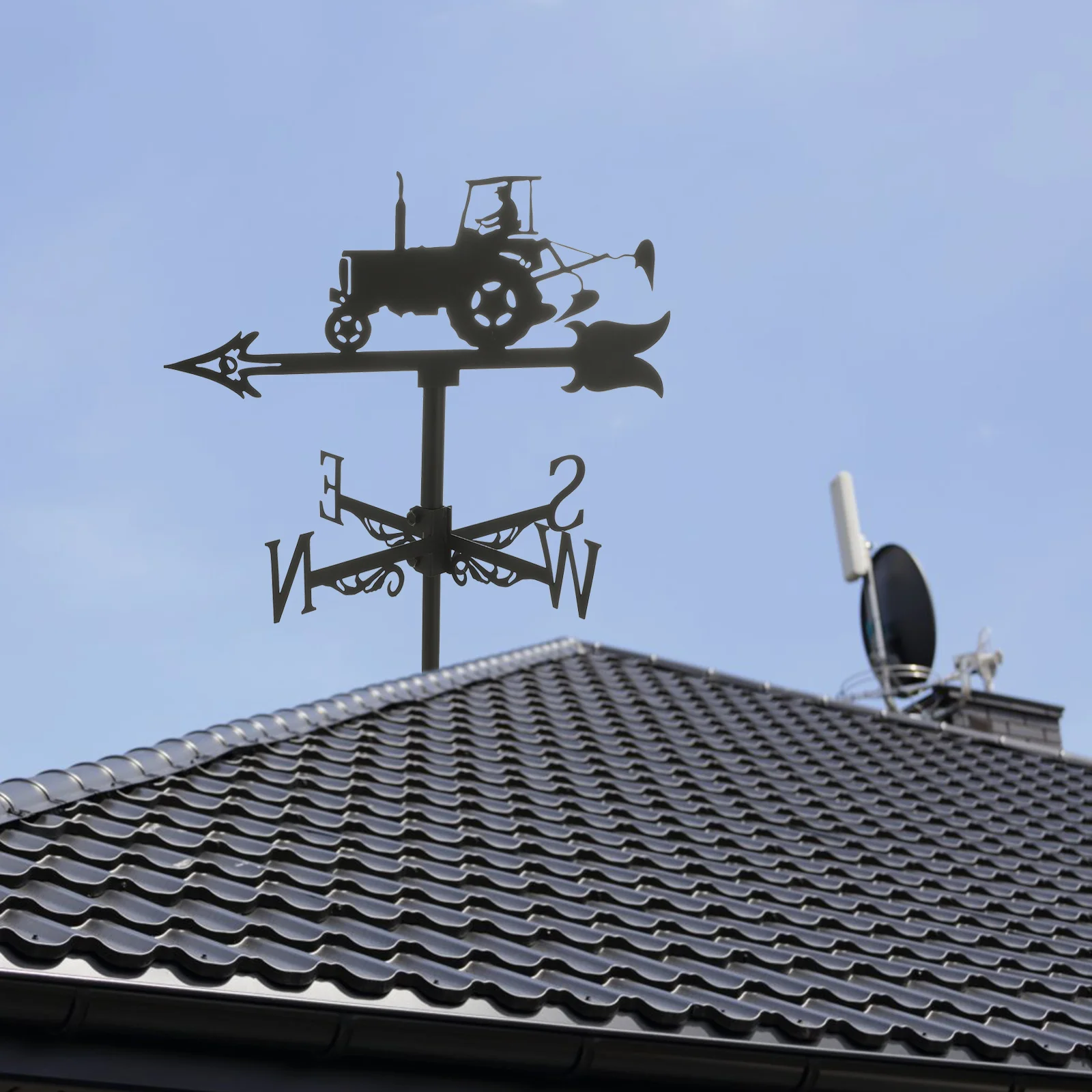 

Black Weather Vane Iron Direction Indicator For Decor Metal Weathervane European Style Outdoor