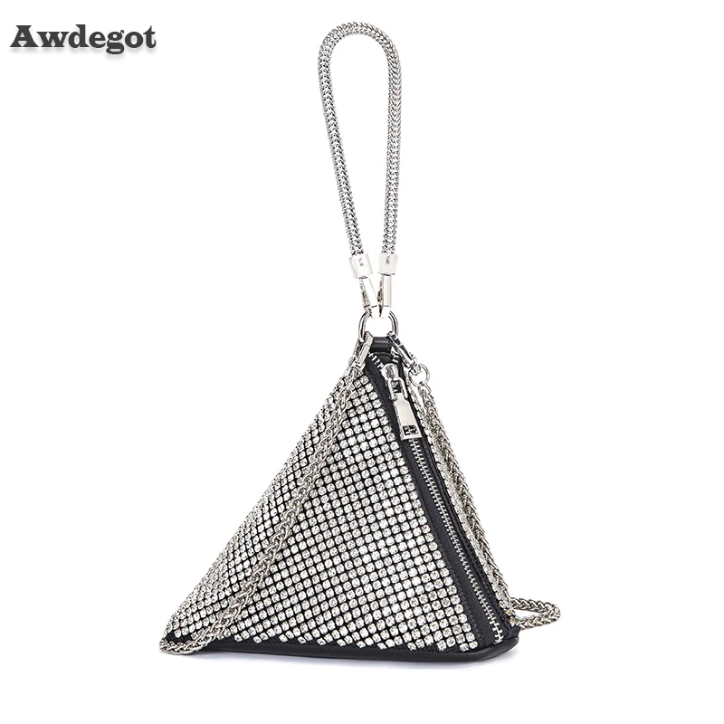 

Bling Crystal Women Evening Clutch Luxury Purses Wallets Diamonds Wristlet Bags for Lady Mini Diamond Female Handbags Triangle