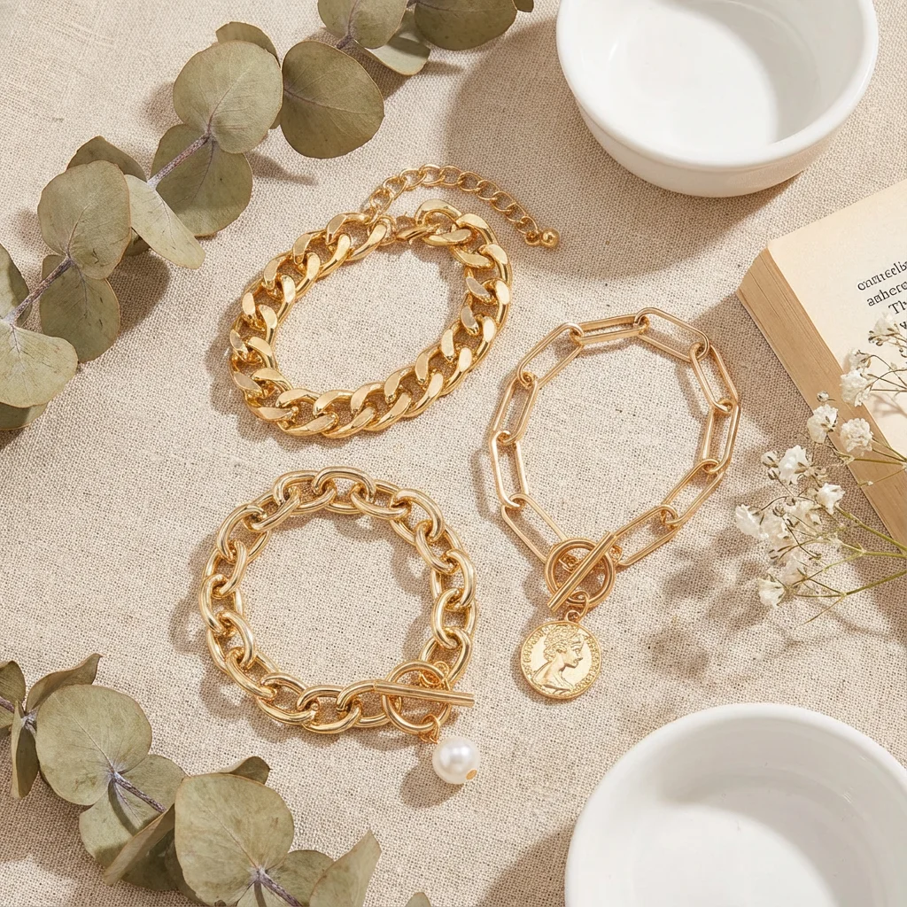 Retro OT Schnalle Multilayer Armband für Frauen Mode Charme Imitation Perle Anhänger Schnalle Gold Farbe Armreif Party Geburtstag Geschenk – Detail 5