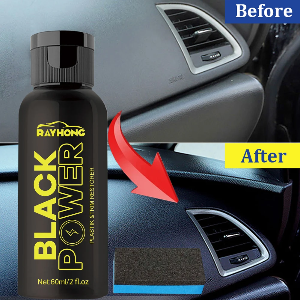 60ml Car Maintenance Restorer Plastic Refresh Coating Sponge Products Agent Refurbish Crystal Coating Agent With Sponge Cleaner